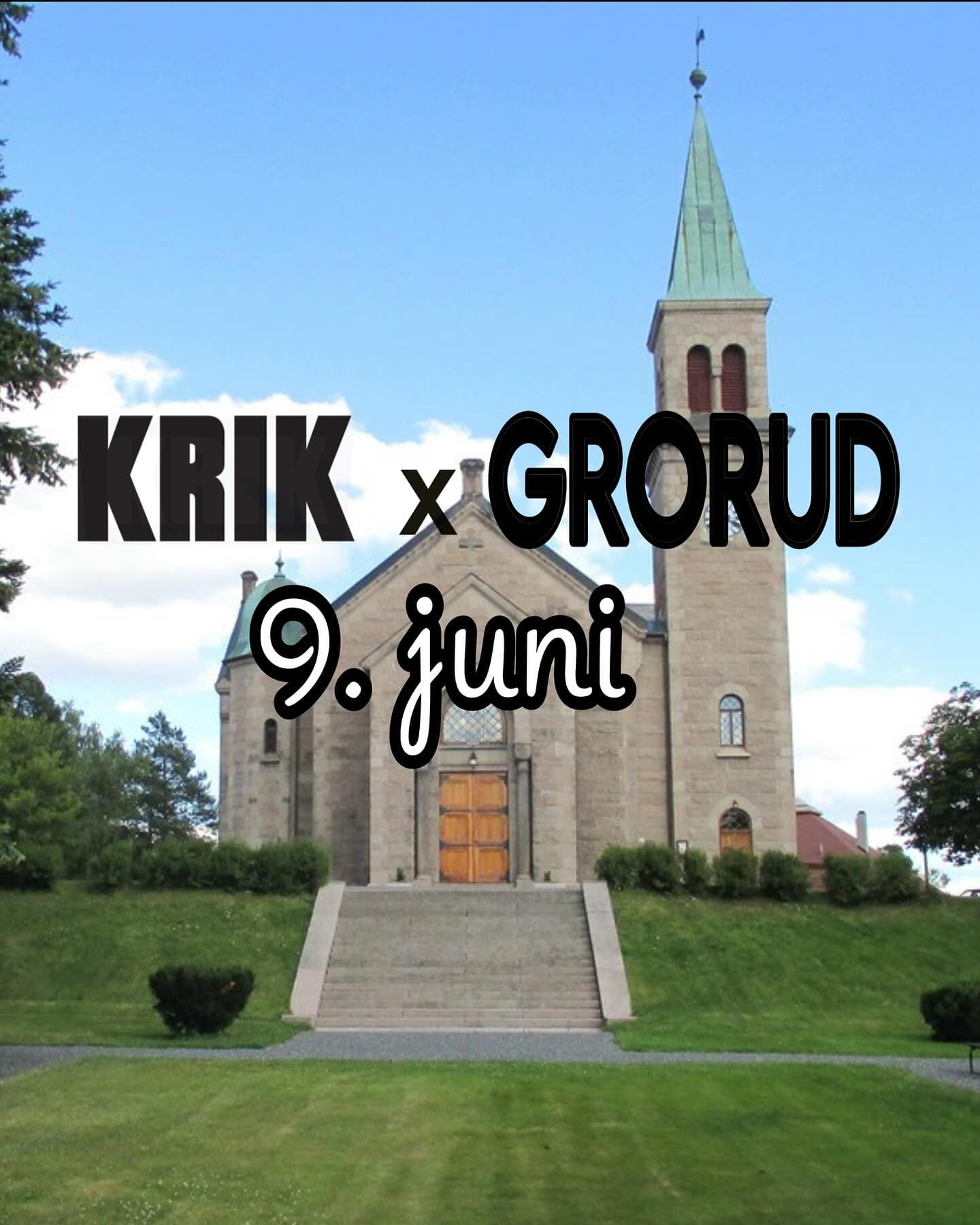 Hei alle KRIK-venner! Mandag den 9. juni, skal Groruddalen kirke arrangere et op