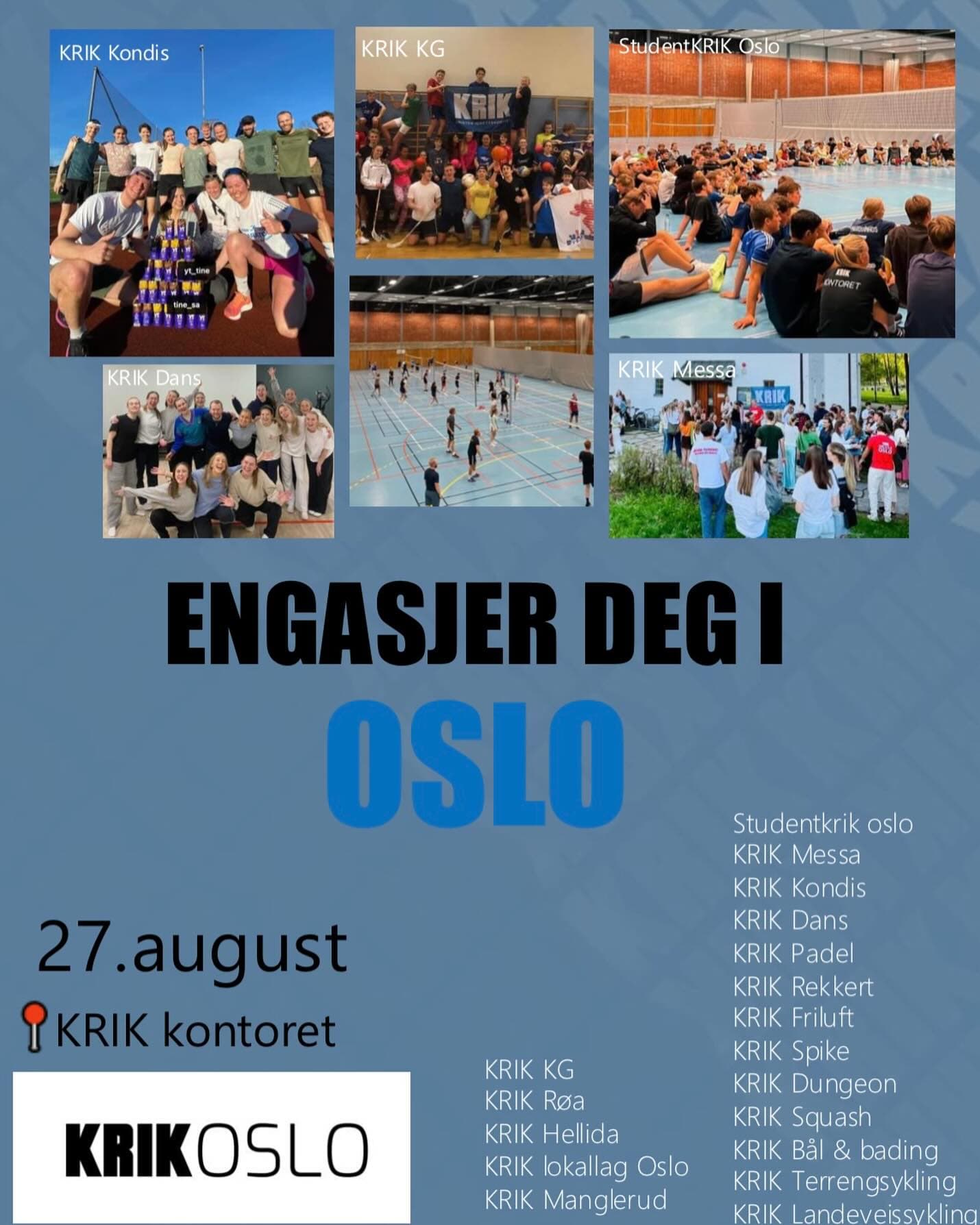 I Oslo har vi mange KRIK lokallag, for alle og enhver, enten du går på ungdomssk